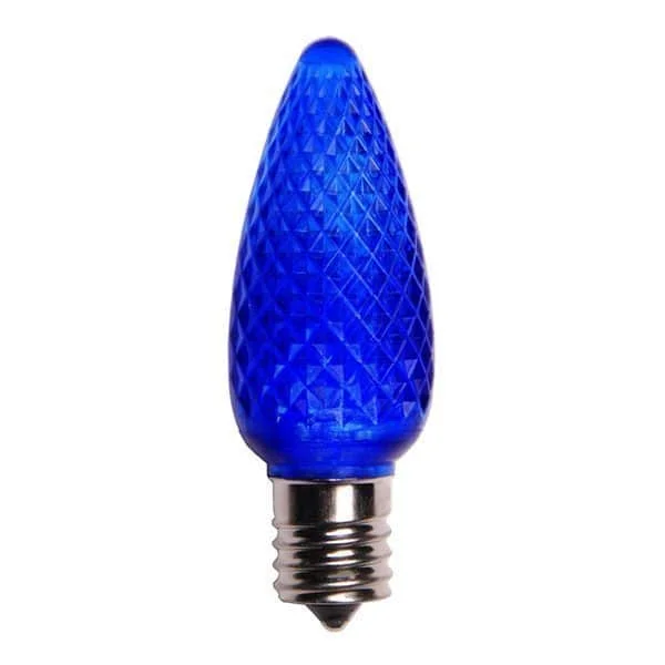 Christmas Homemade Treats Blue C9 Crystal Cut LED Light Bulbs - 25/BX