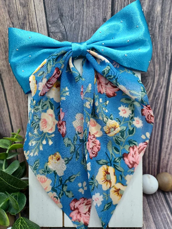Christmas Traditional Feast Blue Floral Hair Accessory