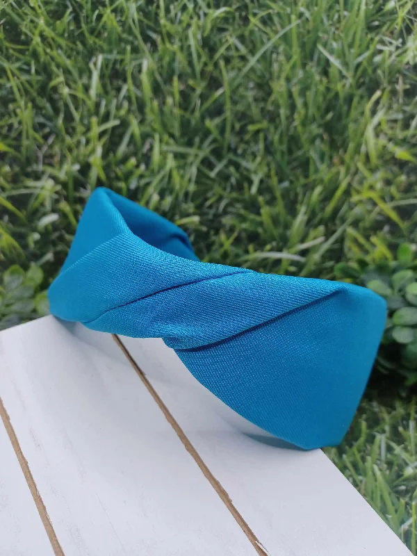Christmas Winter Forest Blue Gathered Headband