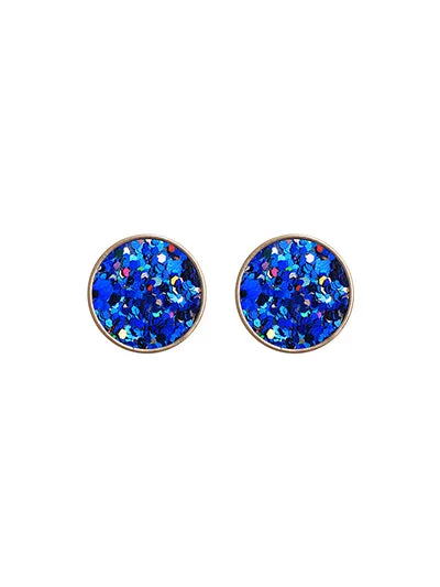 Blue Glitter Earrings