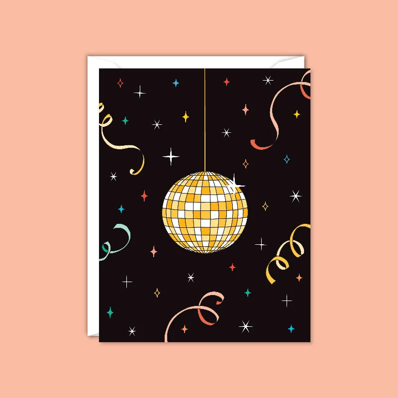 Christmas Warm Glow Disco Party New Year Card