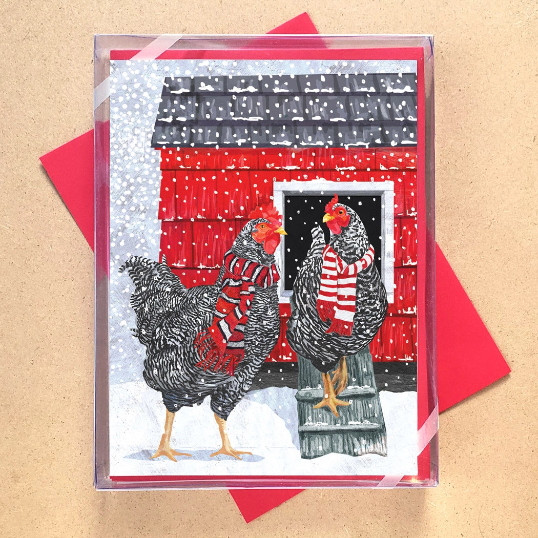 Christmas Winter Magic Boxed Holiday Cards - Chickens