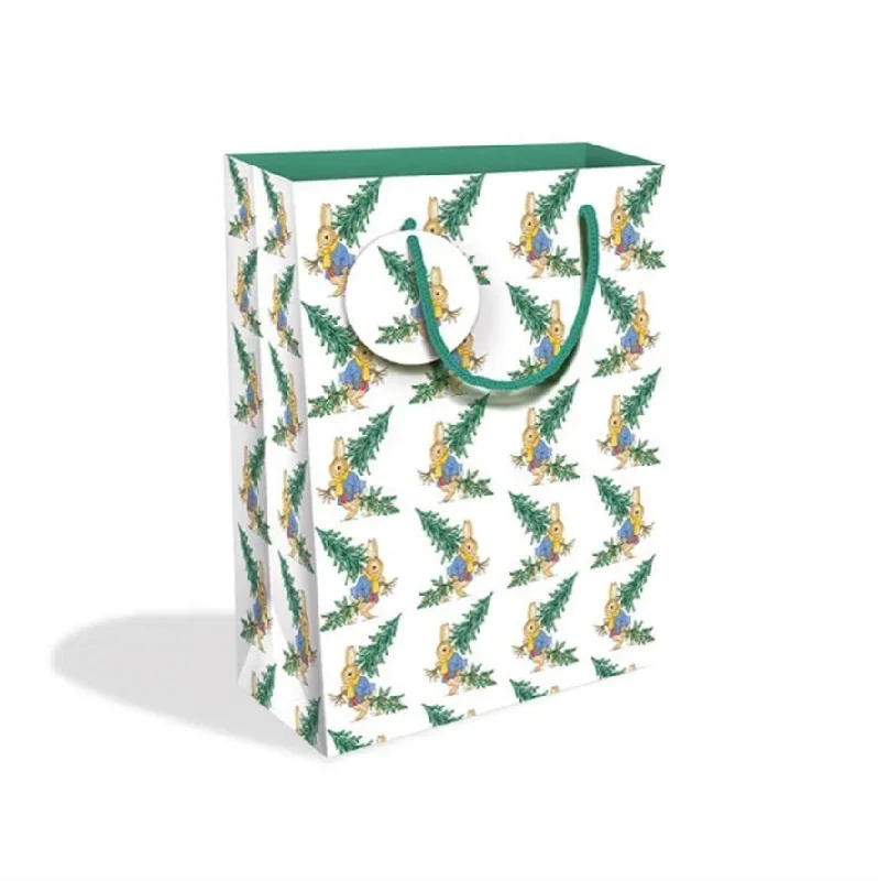 Christmas Snowfall Bliss Bringing Home the Christmas Tree Peter Rabbit Gift Bag