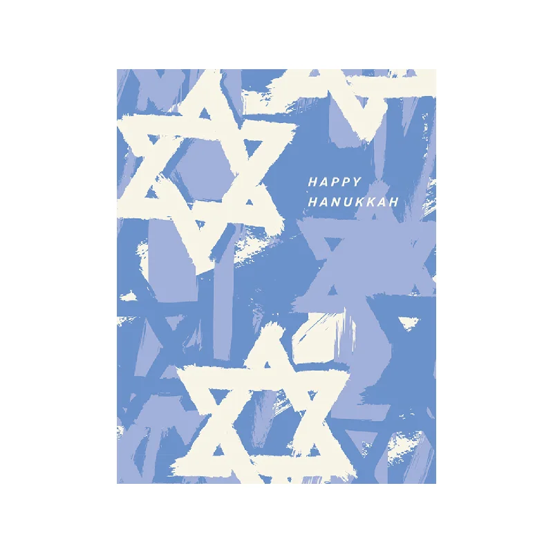 Christmas Festive Atmosphere Brushed Stars Hanukkah Card