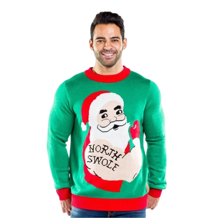 Christmas Holiday Goodies Bulky Santa North Swole Christmas Sweater