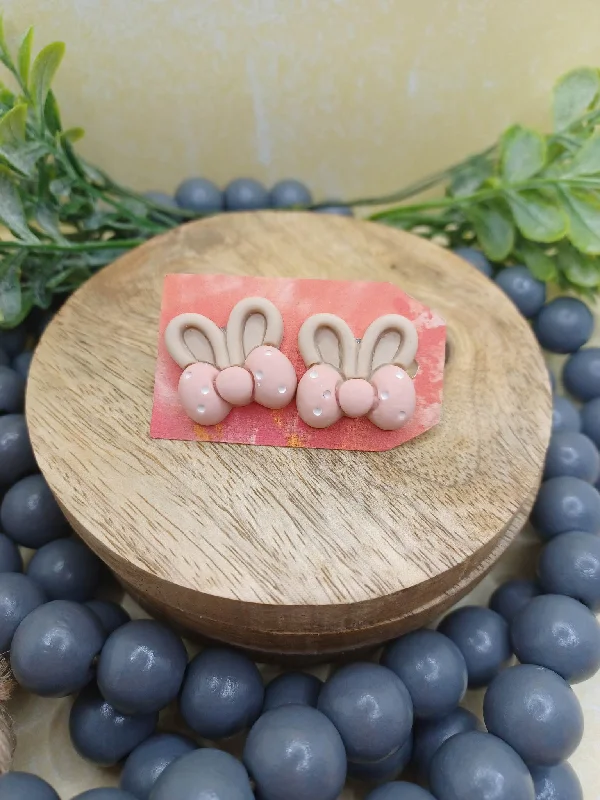 Christmas Home Decorations Bunny Ears w/ Bow Earrings