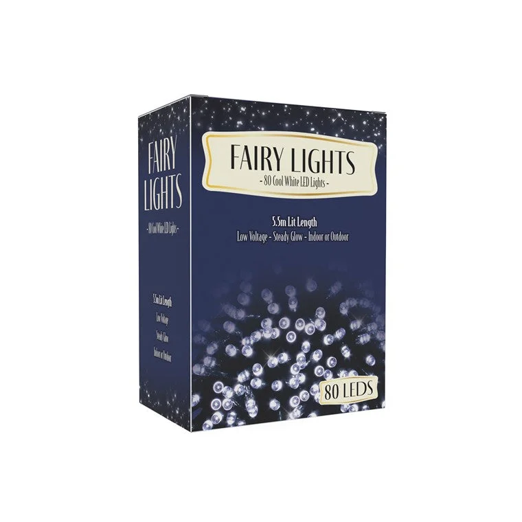 Fairy Lights, 80 LED,  3 Asstd