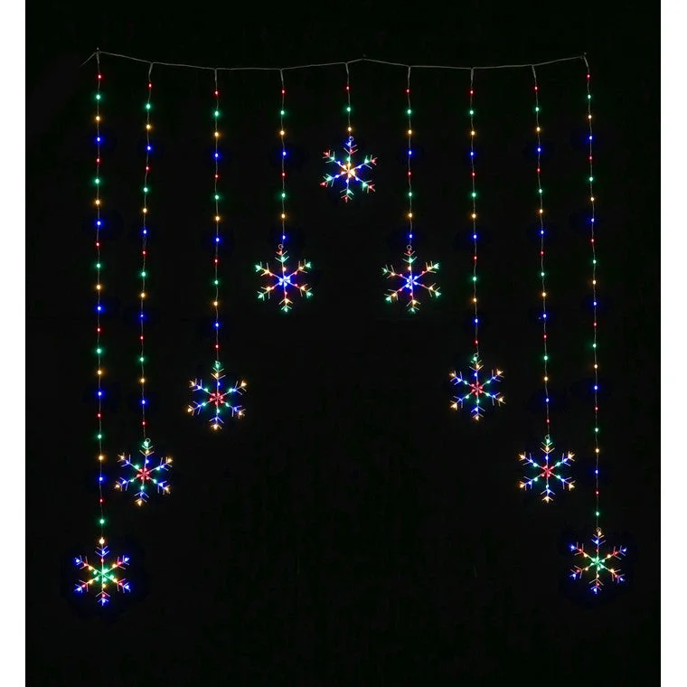 LED Snowflake Curtain, Multi Colour