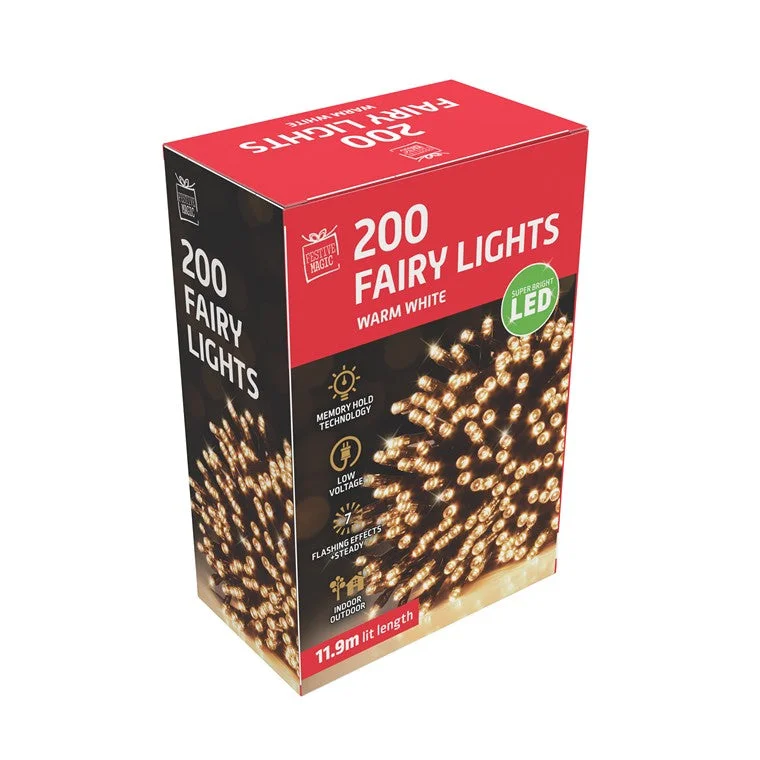 Fairy Lights, Warm White, 200 LED