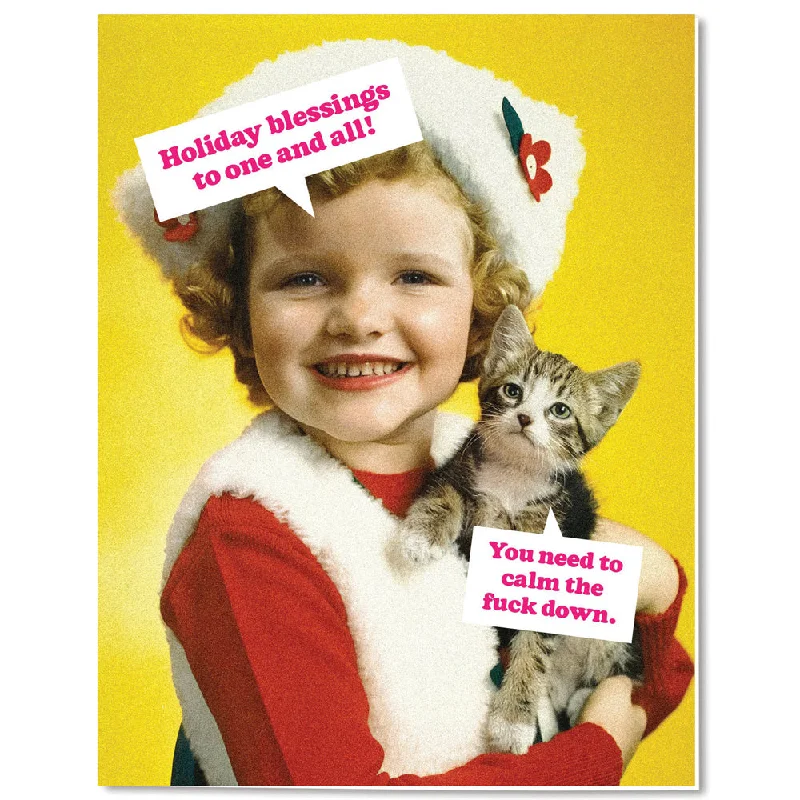 Calm The F*ck Down Card Holiday Card