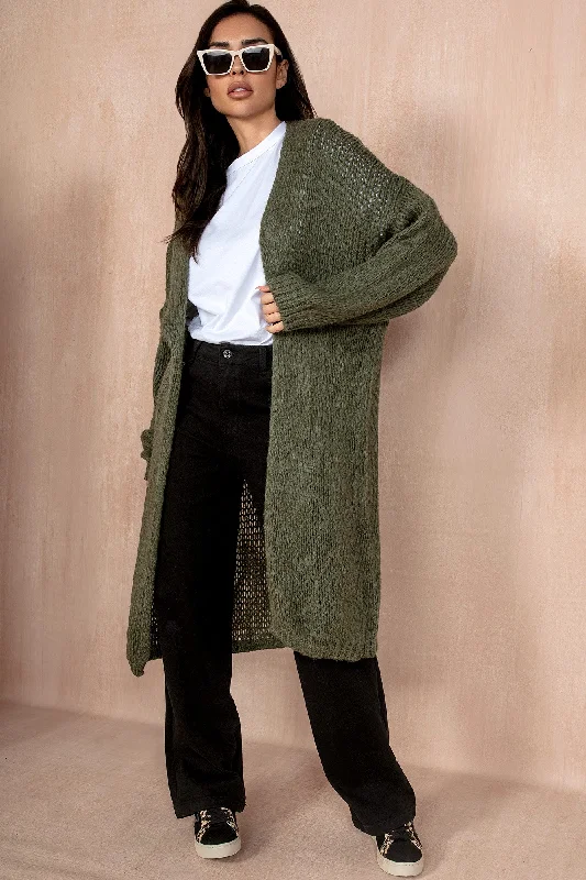 Christmas Pine Tree Farm Catherine Khaki Chunky Knit Cardigan