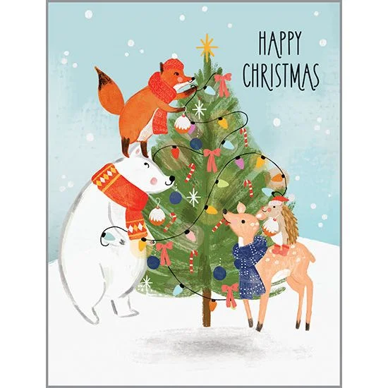 Christmas card - Critter Christmas Tree