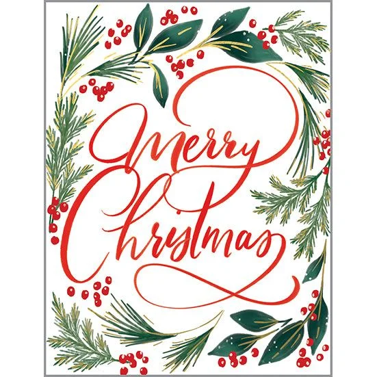 Christmas card - Elegant Greens