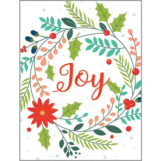 Christmas card - Joy Wreath