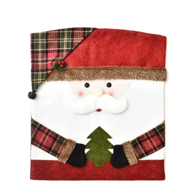 Christmas Gift Boxes Santa Claus Printed Non-Woven Chair Cover