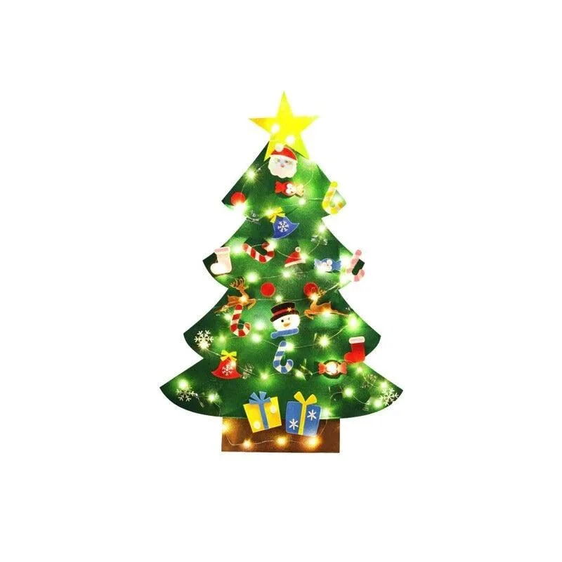 Christmas Storytelling Night DIY Felt Christmas Tree with LED Lights - Holiday Decoration Christmas Storytelling Night DIY Felt Christmas Tree with LED Lights - Holiday Decoration