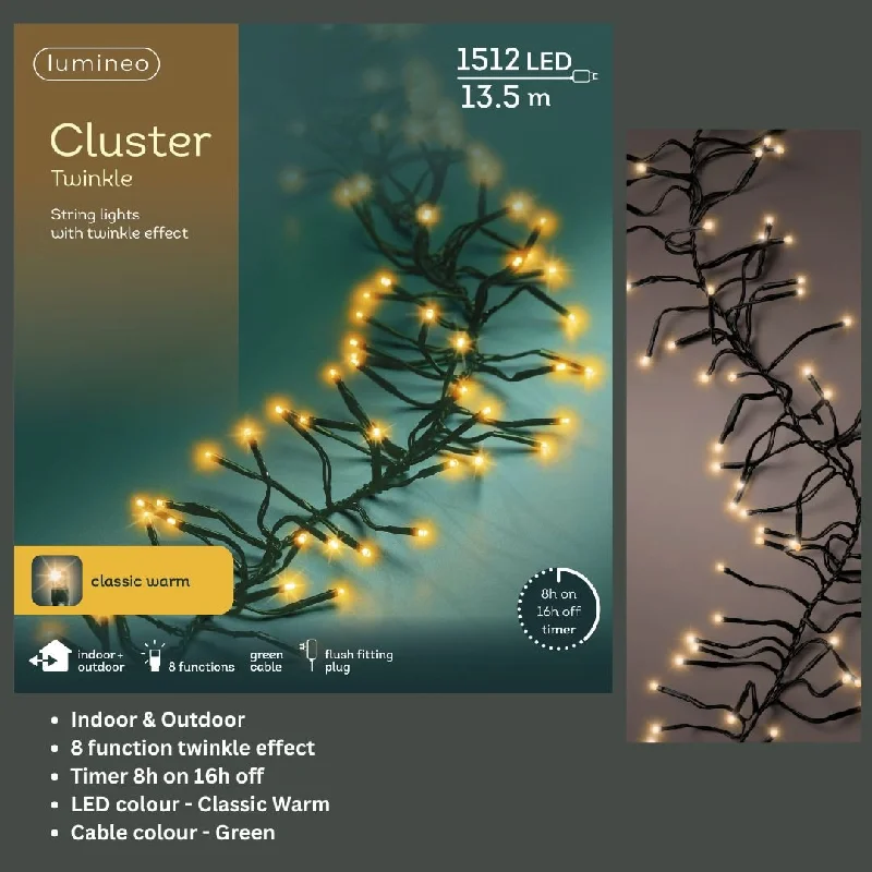 Christmas LED Cluster Lights Classic Warm 1512 LED