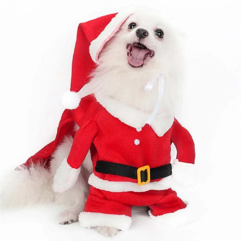 Christmas Holiday Candlelight Christmas Pet Dog Costumes with Hat Funny Santa Claus Costume Christmas Holiday Candlelight Christmas Pet Dog Costumes with Hat Funny Santa Claus Costume