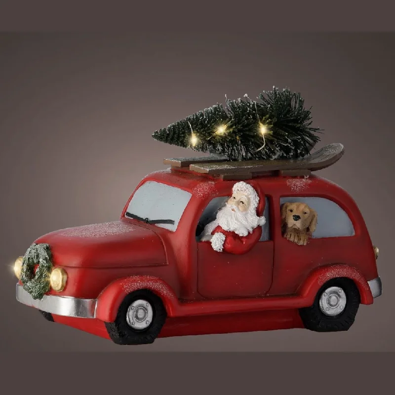 Christmas Red Car Santa LED Light