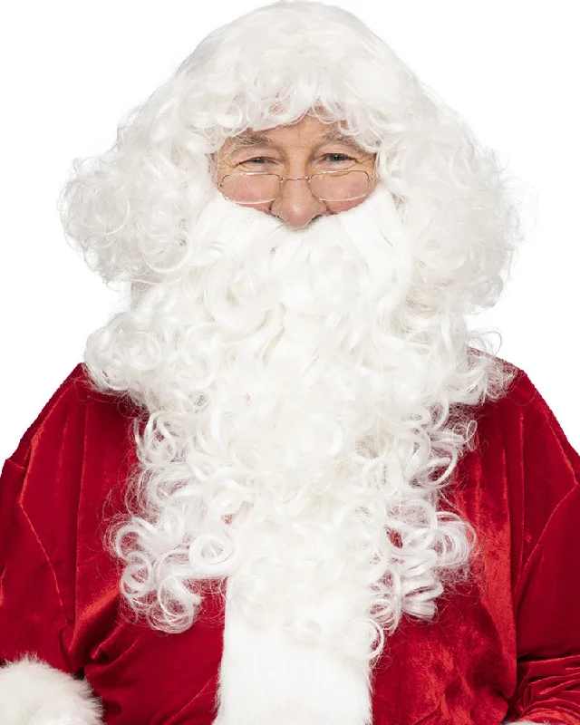 Christmas Village Scene Christmas Santa Professional Wig and Beard Set