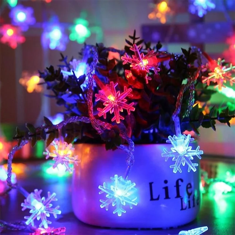 Christmas Beautiful Wreath Christmas Snowflake LED Light Decorations