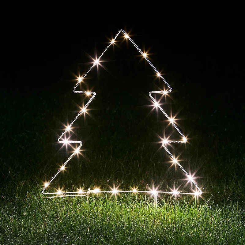 Christmas Snow Covered Village Christmas Tree Stake Lights