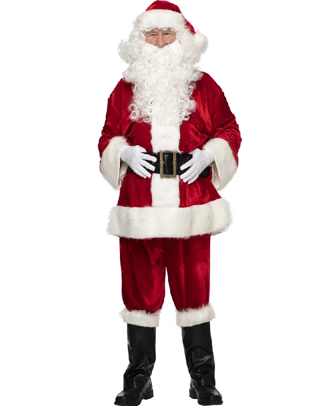 Christmas Garland Designs Classic Velour Santa Suit Mens Christmas Costume