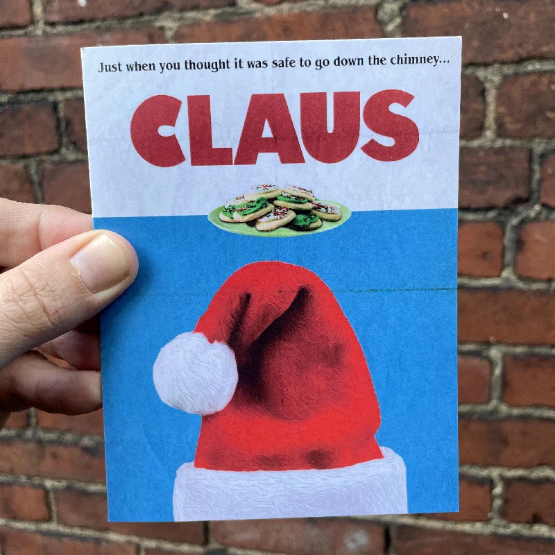 Christmas Glittery Decor Claus Holiday Card