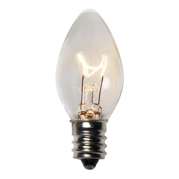 Christmas Family Gathering Clear C7 Transparent Incandescent Light Bulbs - 25/BX
