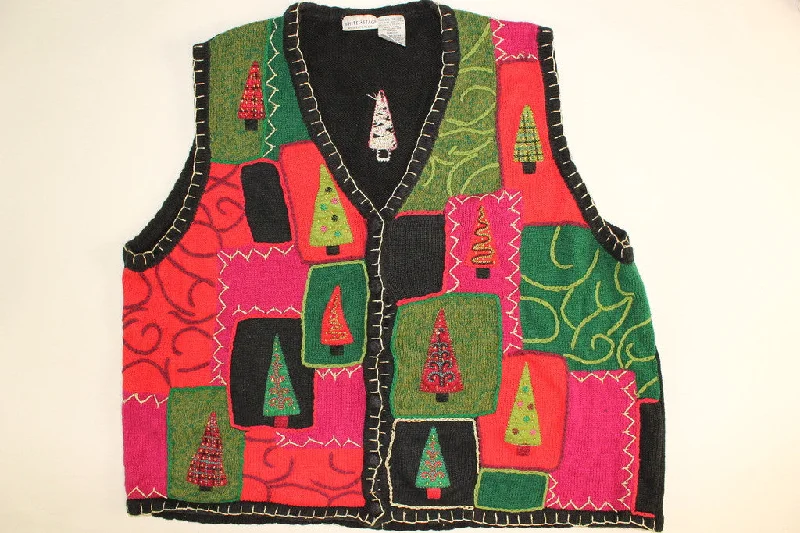 Christmas Garland Designs Colorful Tacky Trees- XX Large Christmas Sweater
