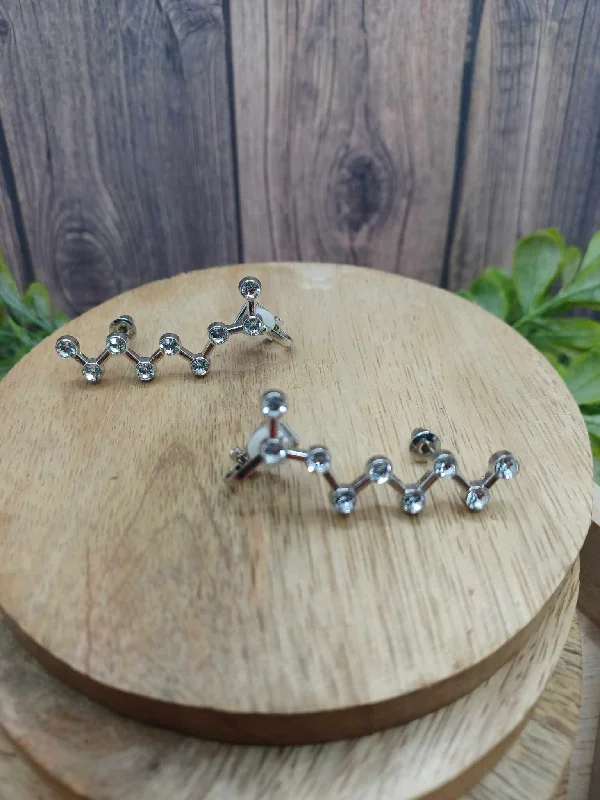 Christmas Festive Lights Constellation Ear Crawler Rhinestone Earrings