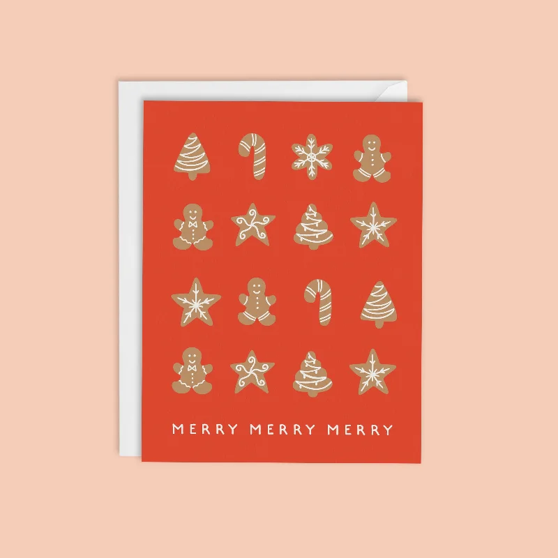 Christmas Candlelight Dinner CHRISTMAS COOKIES-Merry Merry Merry Card