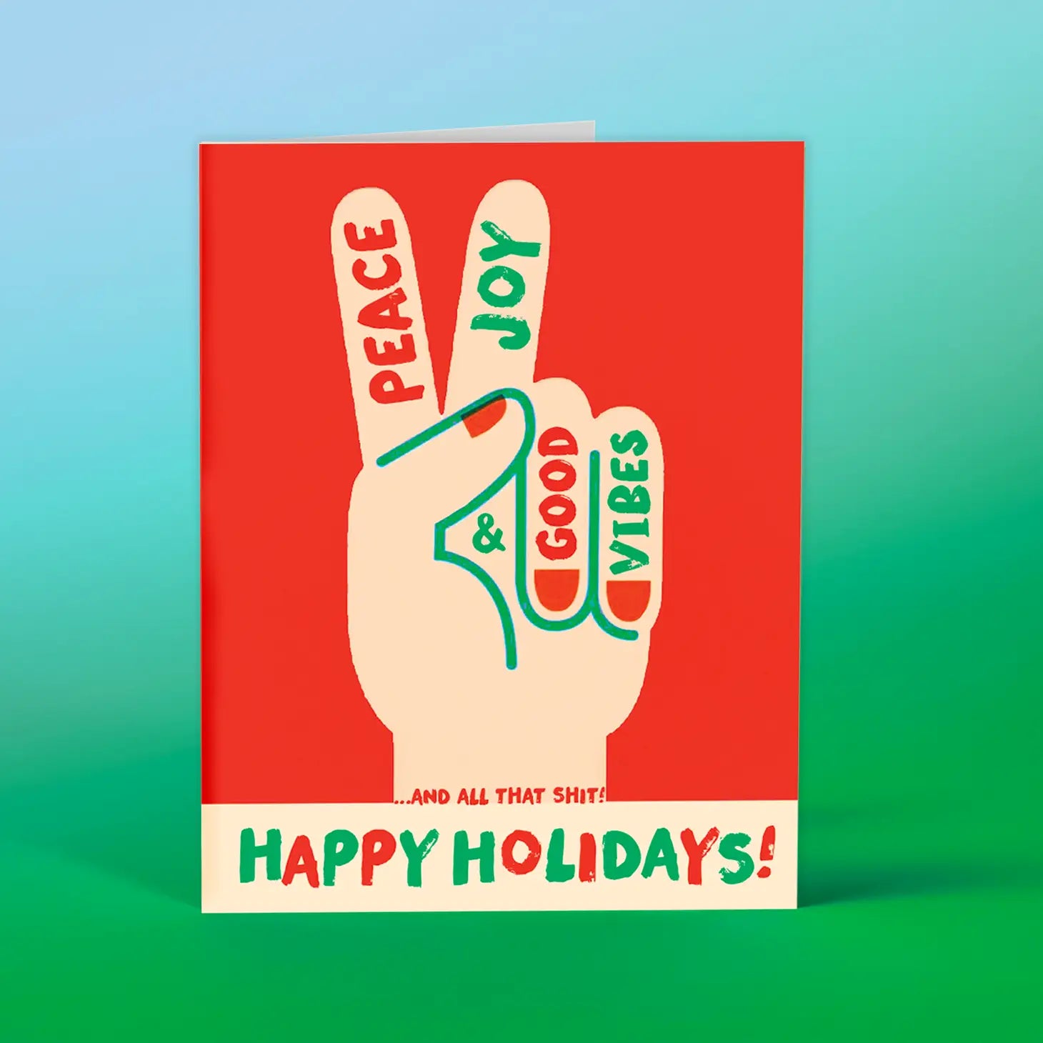 Christmas Ice Decorations Peace Holiday Card
