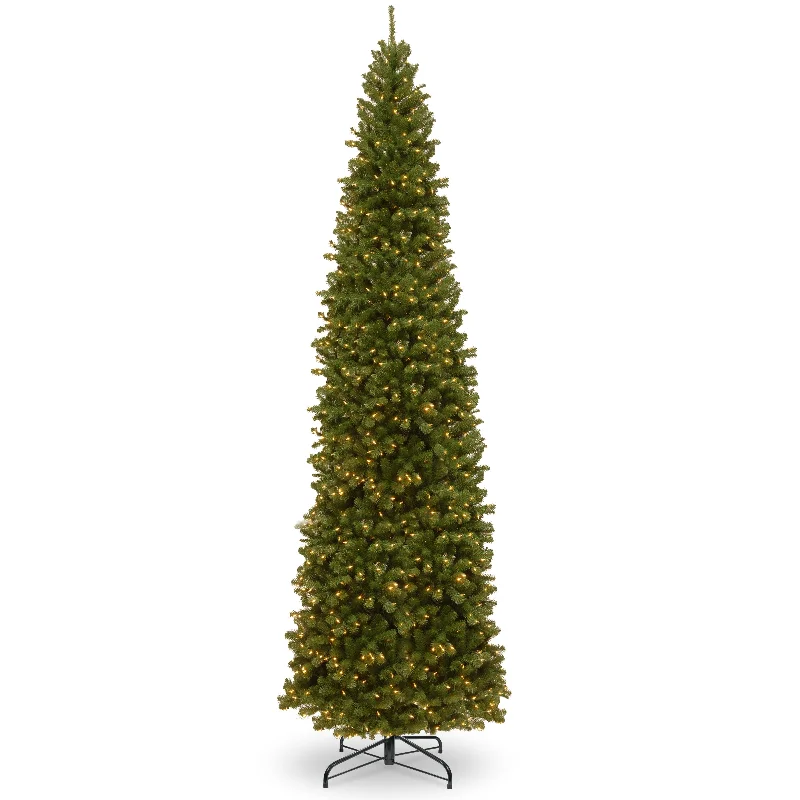 Christmas Festive Atmosphere 12 ft. North Valley Spruce Pencil Slim Tree with Clear Lights