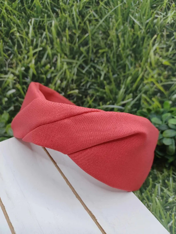 Christmas Baking Fun Coral Pink/Orange Gathered Headband