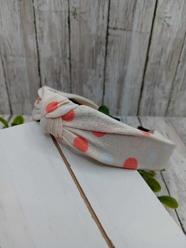 Christmas Evergreen Trees Coral Polka Dot Headband