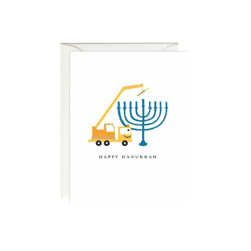 Crane and Menorah Hanukkah Card