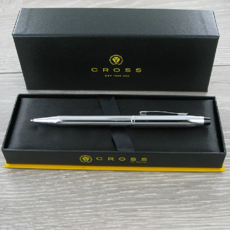 Christmas Snowfall Bliss Cross 3502WG Century II Lustrous Chrome Ballpoint Pen