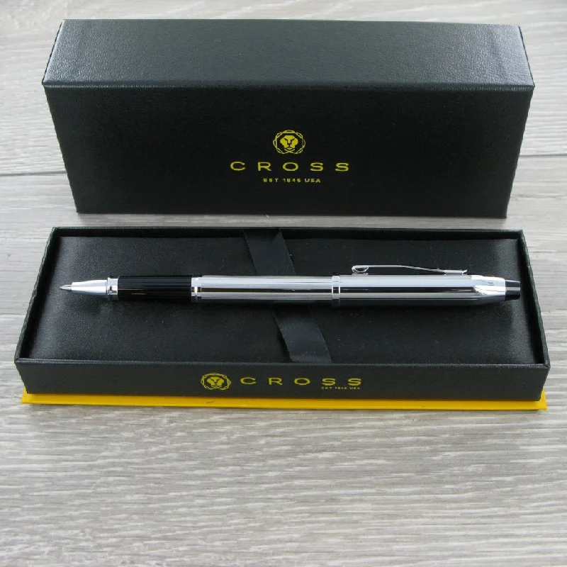 Christmas Golden Bells Cross 3504 Century II Lustrous Chrome e Rollerball Pen