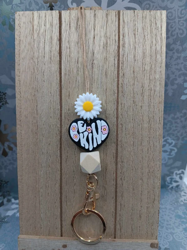 Christmas Family Fun Night Daisy Be Kind Beaded Lanyard