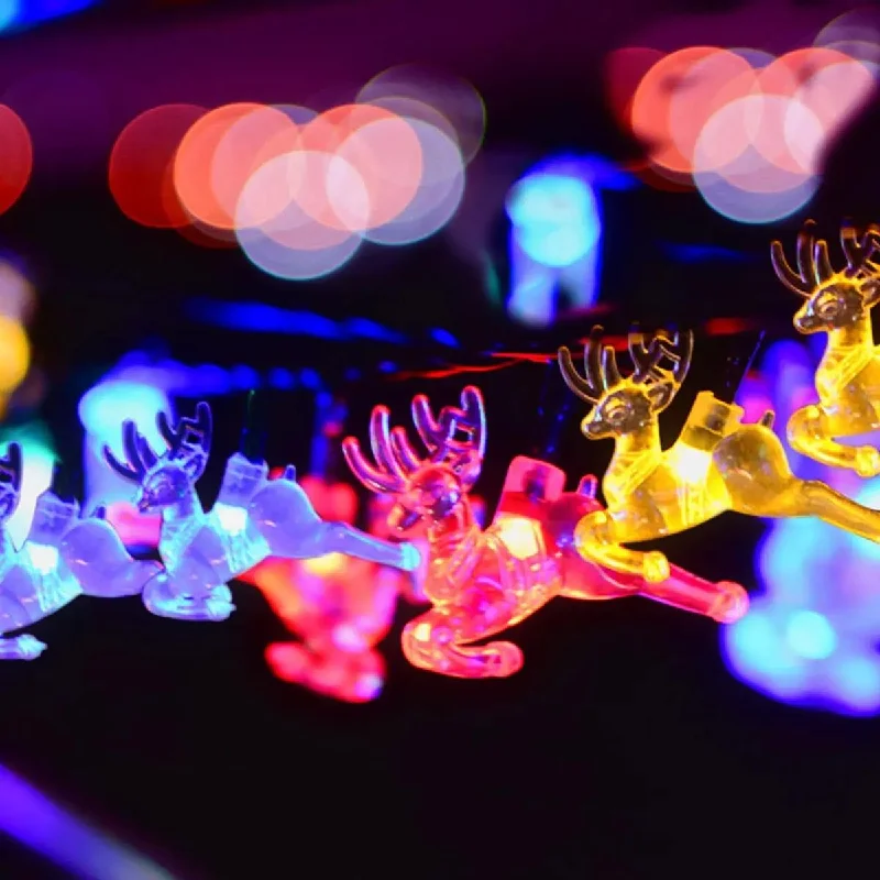 Christmas Red And White Deer Fairy Solar String Light-20pcs