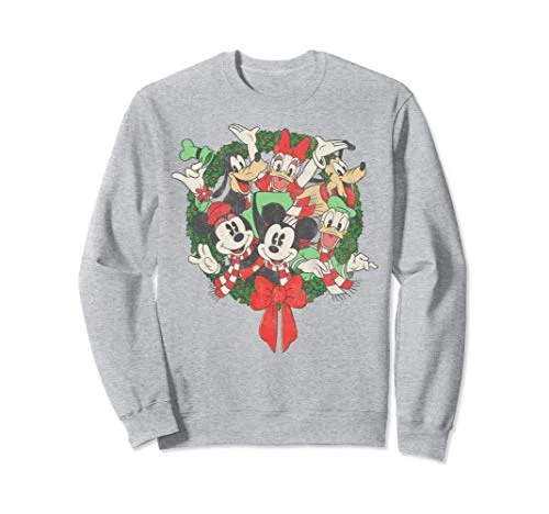 Christmas Tree Farm Disney Group Shot Christmas Wreath Sweatshirt