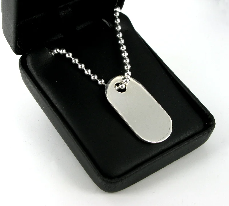 Christmas Gift Exchange Ideas Dog Tag & 20" Ball Chain with Presentation Box
