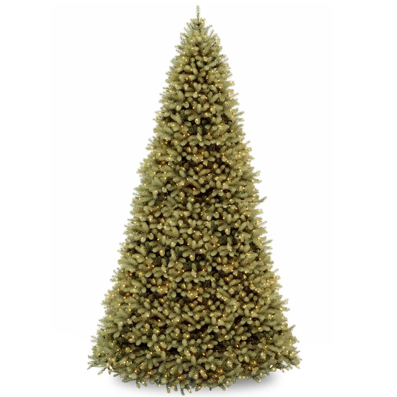 Christmas Village Scene 12 ft. Pre-Lit Downswept Douglas Fir Tree with Clear Lights