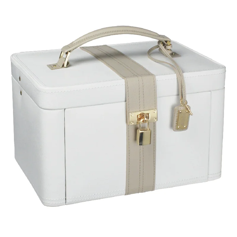 Dulwich Designs Belgravia Large Jewellery Box 71023 Cream Leather