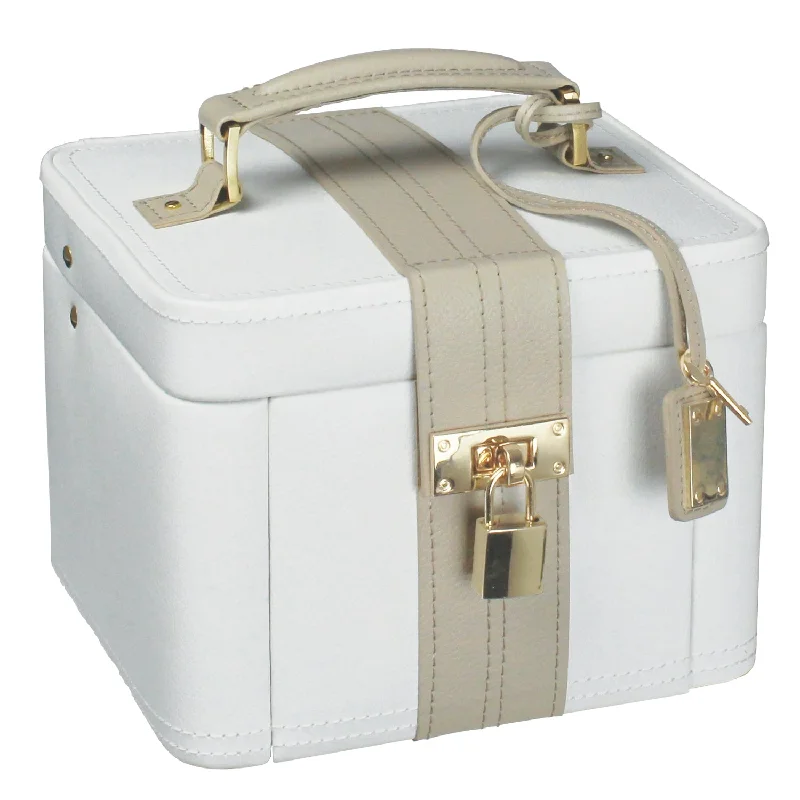 Dulwich Designs Belgravia Medium Jewellery Box 71025 Cream Leather