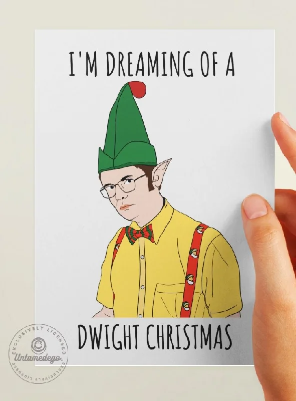 Christmas Storytelling Night Dwight Christmas Card- I'm Dreaming Of A Dwight Christmas Greeting Card