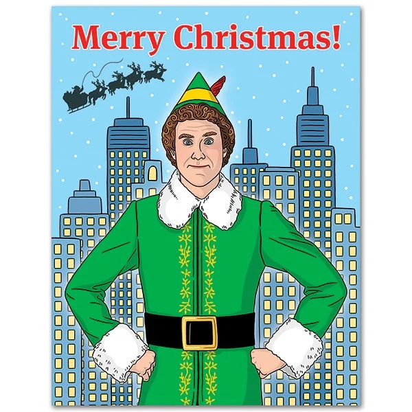 Christmas Cozy Candles Elf Holiday Card