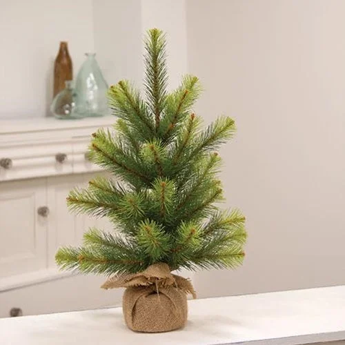 Christmas Cozy Weather Empire Pine Tree w/Burlap Base 24"