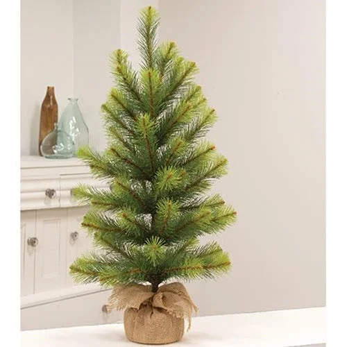Christmas Candlelight Dinner Empire Pine Tree w/Burlap Base 30"